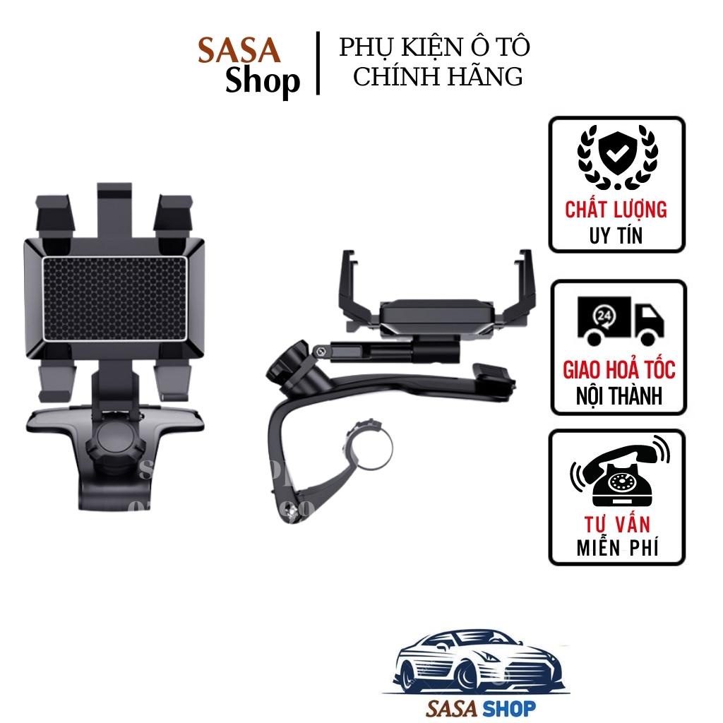 Giá đỡ kẹp điện thoại vô lăng để trên xe hơi ô tô xoay 360 độ chống rung treo đa điểm trên taplo, gương chiếu hậu
