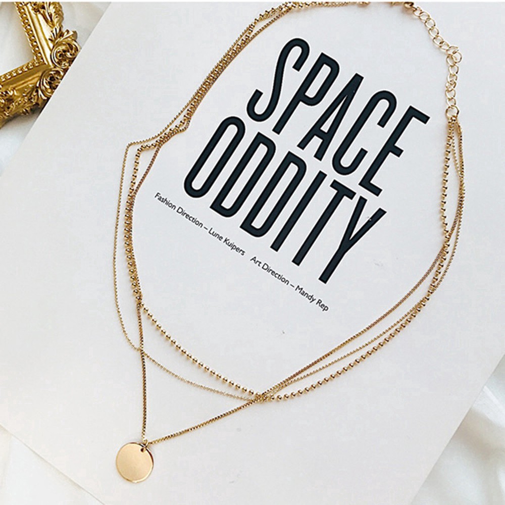 Dây chuyền vàng choker nhiều lớp dài phong cách thời trang Boho cổ điển dành cho bạn nữ