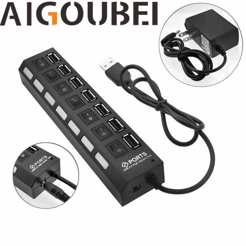 Tốc độ cao USB 2.0 Hub Multi Splitter Adaptor 7 cổng