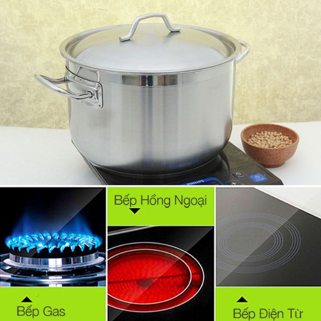 Nồi luộc gà inox Shop Tiện Ích Nồi Fivestar 28cm đáy từ hàng chính hãng