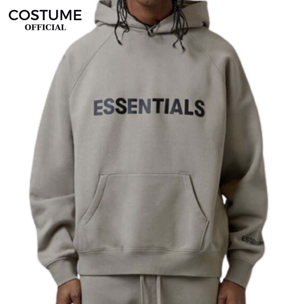 Áo hoodie nỉ có mũ form rộng co giãn Essentials 3D Silicone Hoodie phong cách hàn quốc nhiều màu unisex nam nữ.