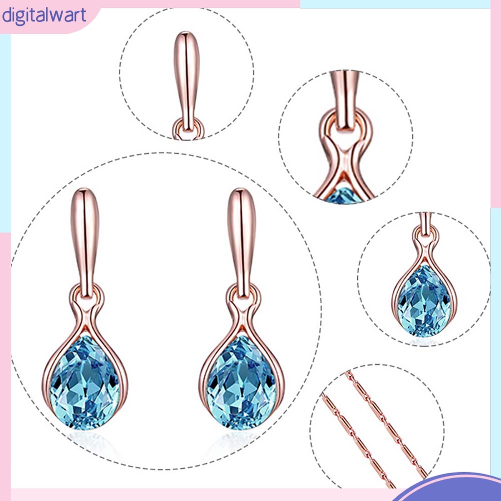 Set Dây Chuyền Và Đôi Khuyên Tai Đính Đá Kiểu Dáng Sang Trọng Cho Nữ