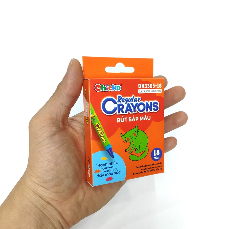 Bút Sáp Màu duka Regular Crayons 18 Màu DK3303