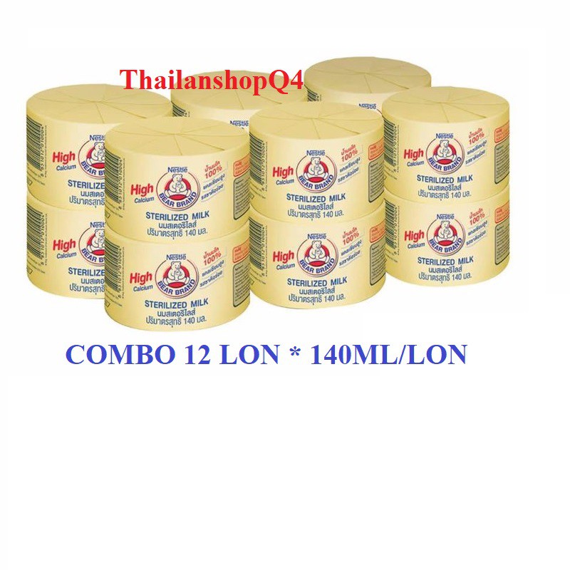 HCM- COMBO 12 HỘP SỮA GẤU 140ML NESTLE THÁI LAN HSD 7/2024