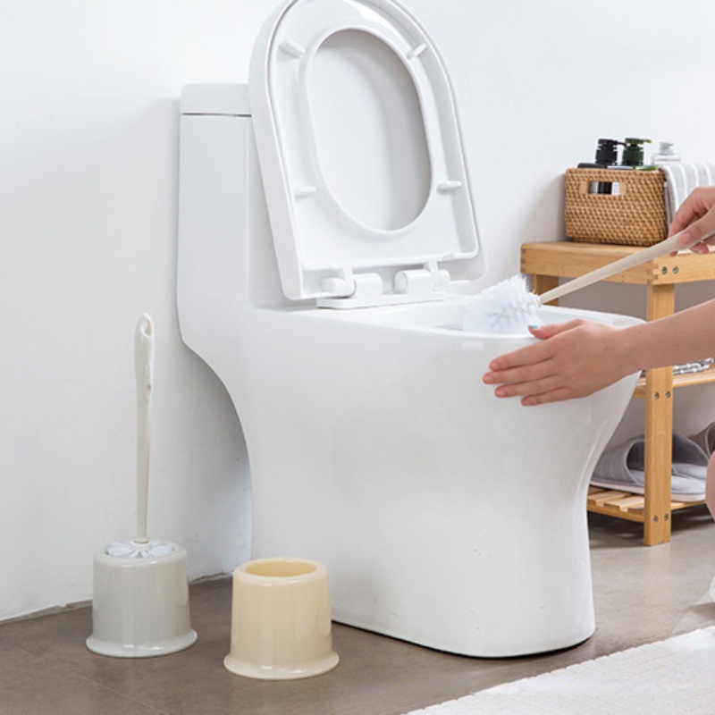 Bộ Bàn Chải Cọ Rửa Toilet Cán Dài Đầu Tròn Lông Mềm