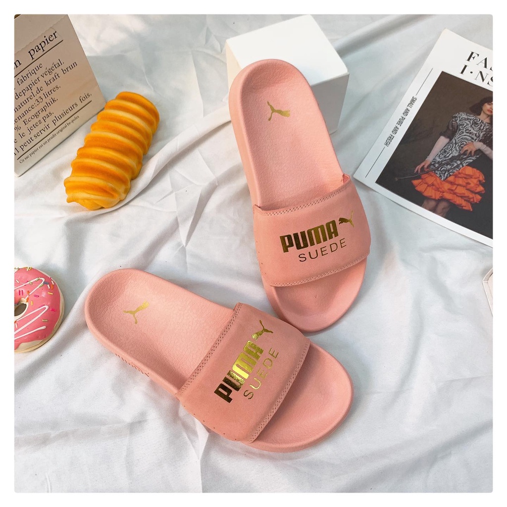 (NEW 100%) - Dép Pu.Ma Suede màu nâu họa tiết chính hãng giá tốt