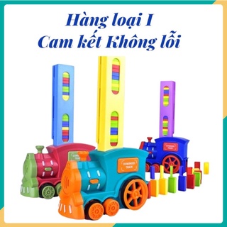 Đồ chơi xe lửa thả Domino xếp hình [LOẠI 1] chạy bằng Pin AA, có nhạc, đèn cho trẻ em