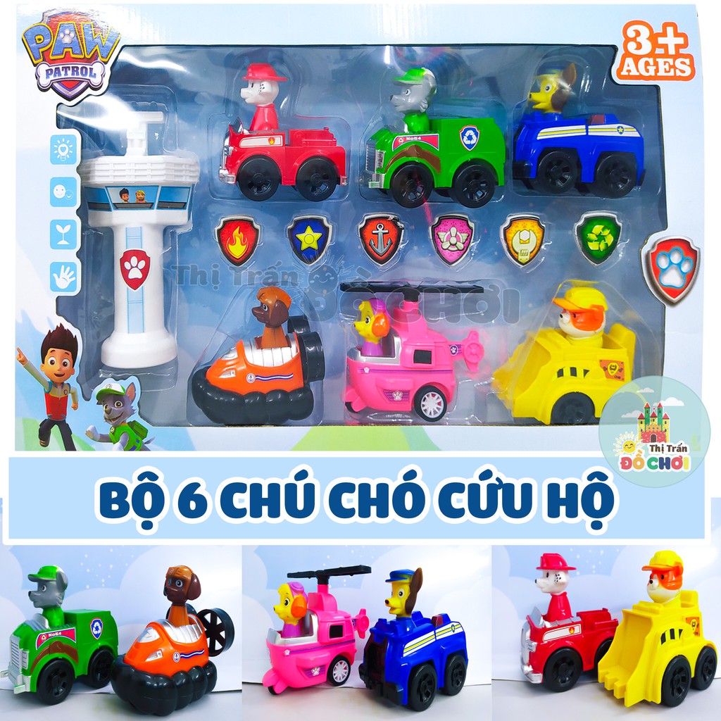 Bộ đồ chơi mô hình biệt đội chó cứu hộ Paw Patrol 6 nhân vật kèm 6 huy hiệu và tháp canh siêu ngầu cho bé 18668-41