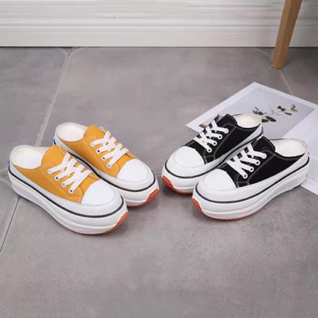 Giày sục thể thao nữ đế bánh mì 7cm  Giày thể thao độn đế hở gót
