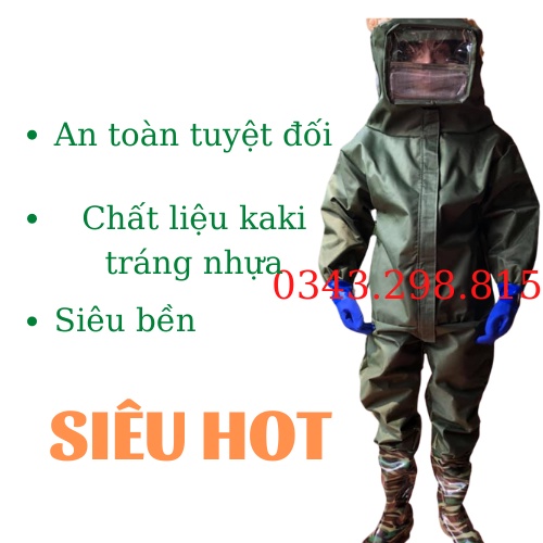 Quần áo bắt ong chất kaki, bắt ong rừng hàng cao cấp vải dù may thủ công
