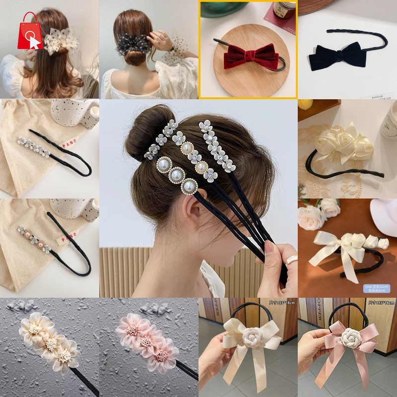 JP1 Kẹp Búi Tóc Đính Nơ Thiết Kế Đa Dạng Phong Cách Hàn Quốc YKD