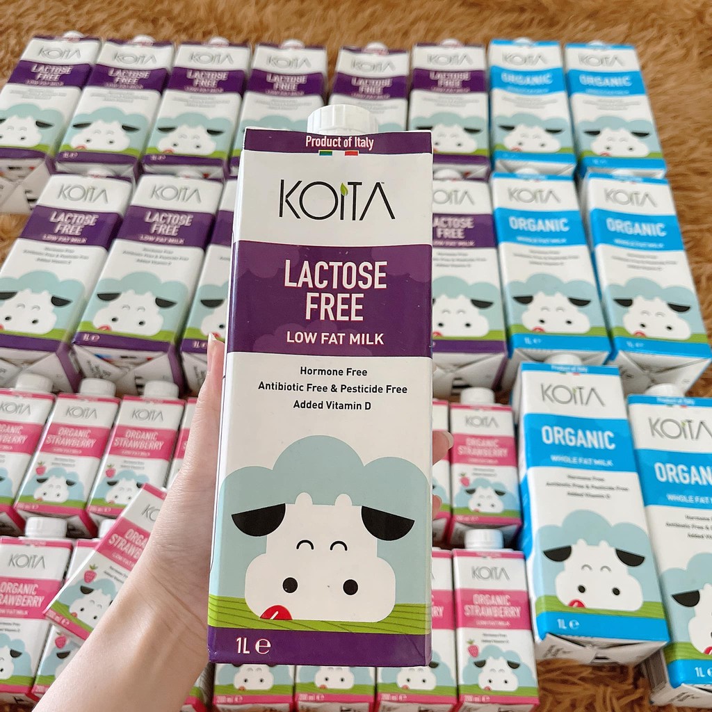 Sữa tươi không lactose (free lactose) ít béo hữu cơ Koita - 1 lít