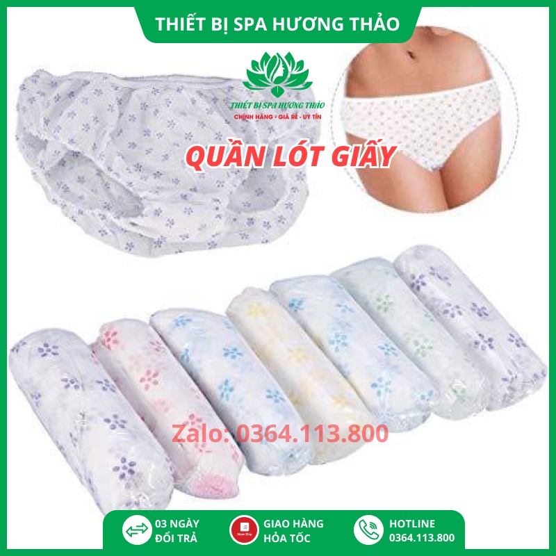 (Combo 5c) Quần lót giấy chuyên tắm trắng body, xông hơi, massage, giảm béo dùng trong Spa, tmv