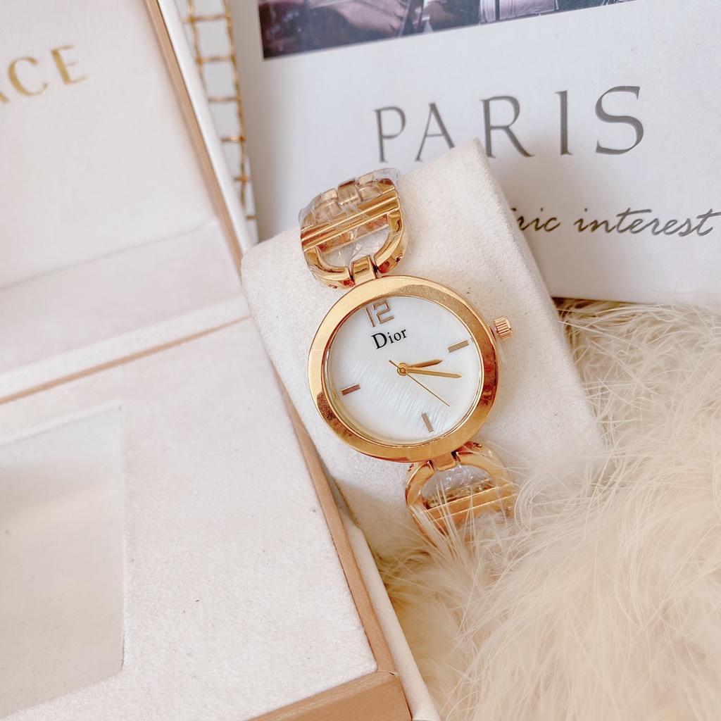 Đồng Hồ Nữ DIOR Thời Trang, Đồng Hồ Đẹp Đeo Tay Dây Mành Kim Loại Chống Nước Cao Cấp Siêu Hót mẫu đẹp 202