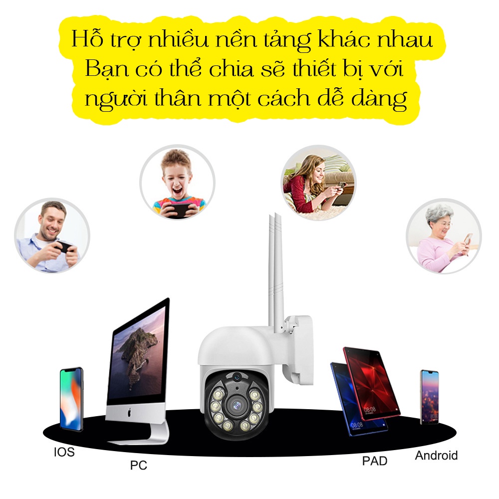 Camera Thông Minh Ngoài Trời TUYA 3MP-Xoay 350°, Chống nước IP66, WIFI