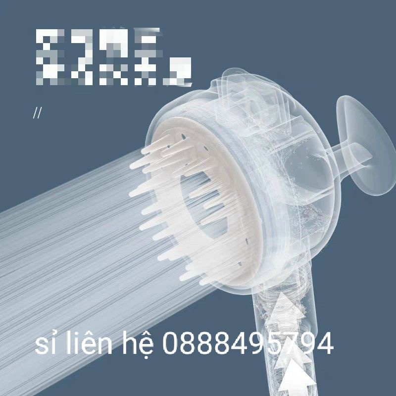PM Vòi Hoa Sen Tăng Áp Kèm Lược Massage Da Đầu