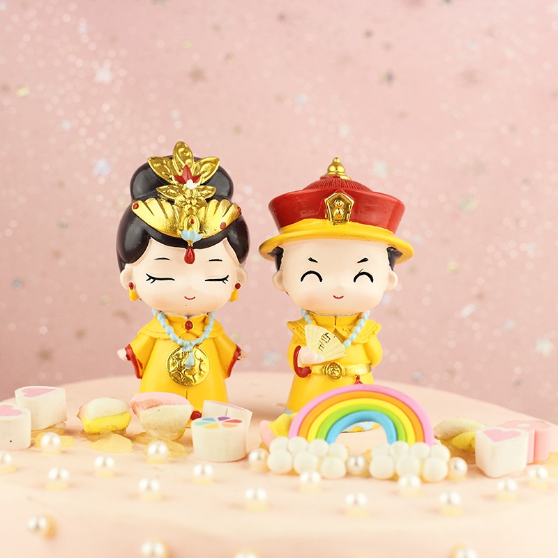 [SIÊU RẺ❤️] – Tượng Hoàng Thượng - Hoàng Hậu (1 Cặp) - Trang trí bánh sinh nhật bánh kem
