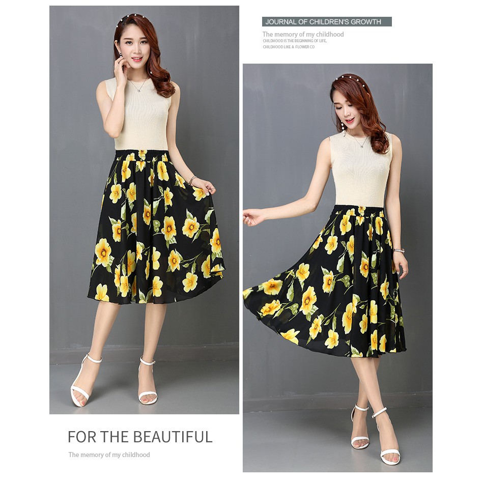 Chân Váy Hoa Lưng Thun Họa Tiết Hoa Xinh Xắn Thời Trang Nhiều Mẫu | BigBuy360 - bigbuy360.vn