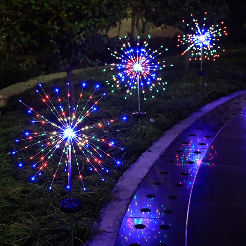 150/120/90LED đèn Led Trang Trí đèn Năng Lượng Mặt Trời Với Hình Dạng Pháo Hoa for Beauty Garden Trang Chủ Nhà ở đường Dẫn Cừu Con Sân Vườn Decor