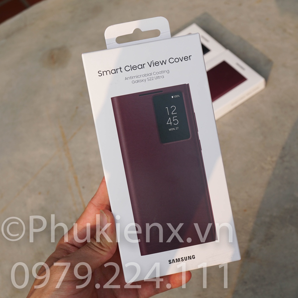 Bao da Clear View Galaxy S22 Ultra chính hãng fullbox