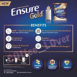 Sữa bột Ensure Gold HMB 850g (Hsd 05/2023)