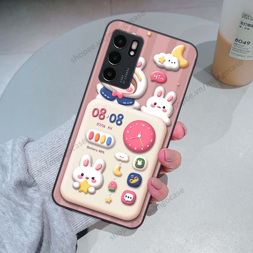 Ốp lưng Oppo Reno6 / Reno6 Z 5G / Reno 6 hình gấu, thỏ, đồng hồ cute dễ thương