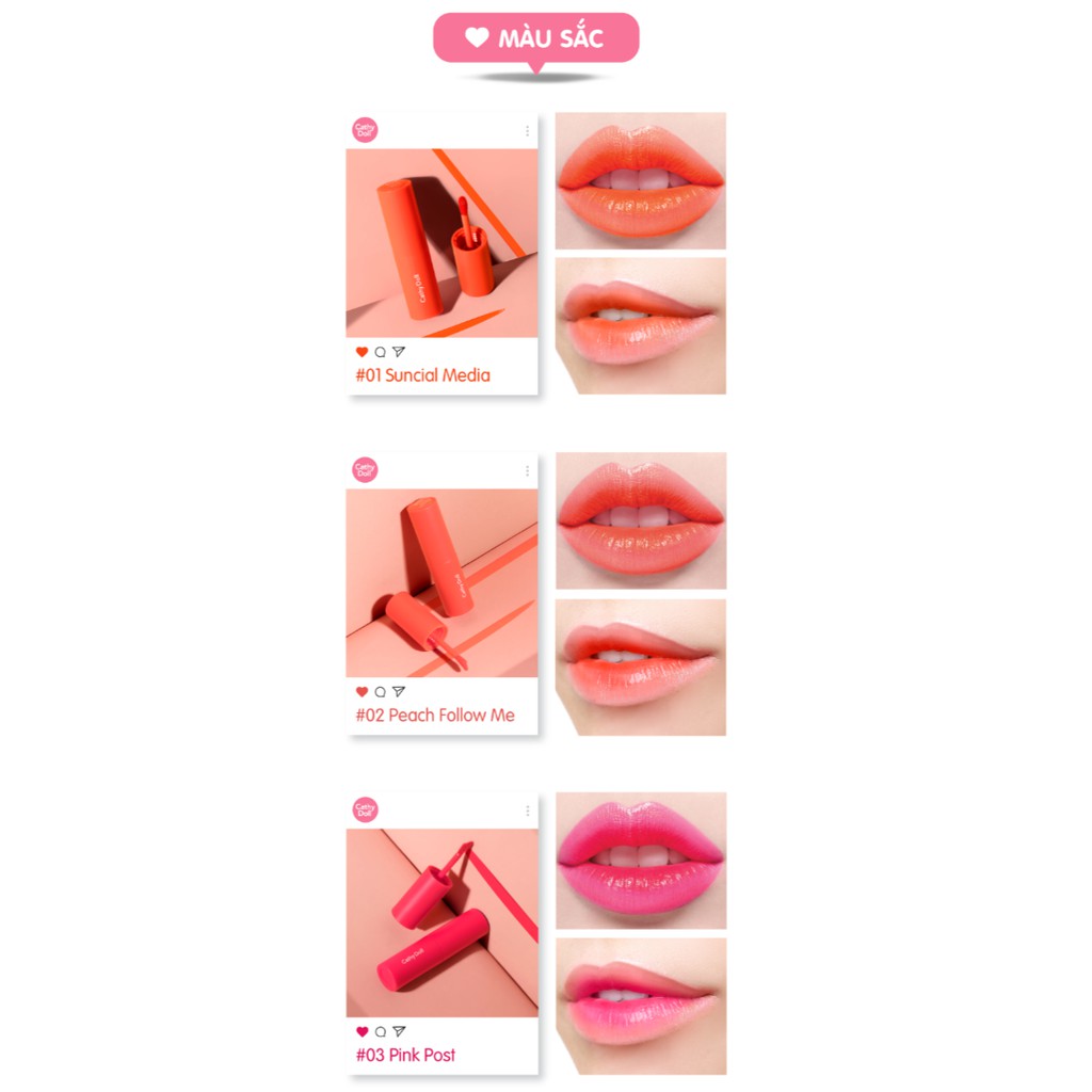 Son tint siêu lì Cathy Doll Social Heart Vivid Tint 3.5g