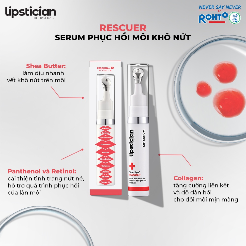 Serum Phục Hồi Môi Khô Nứt Lipstician Lip Serum Rescuer (9g)