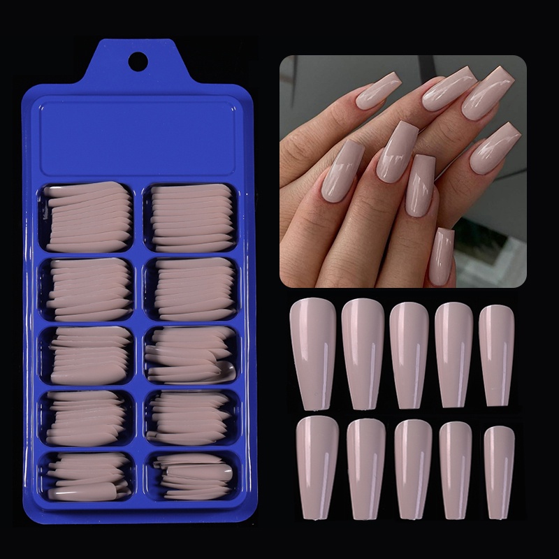 Hộp 100 Móng Tay Giả Bằng Nhựa Acrylic Tiện Dụng