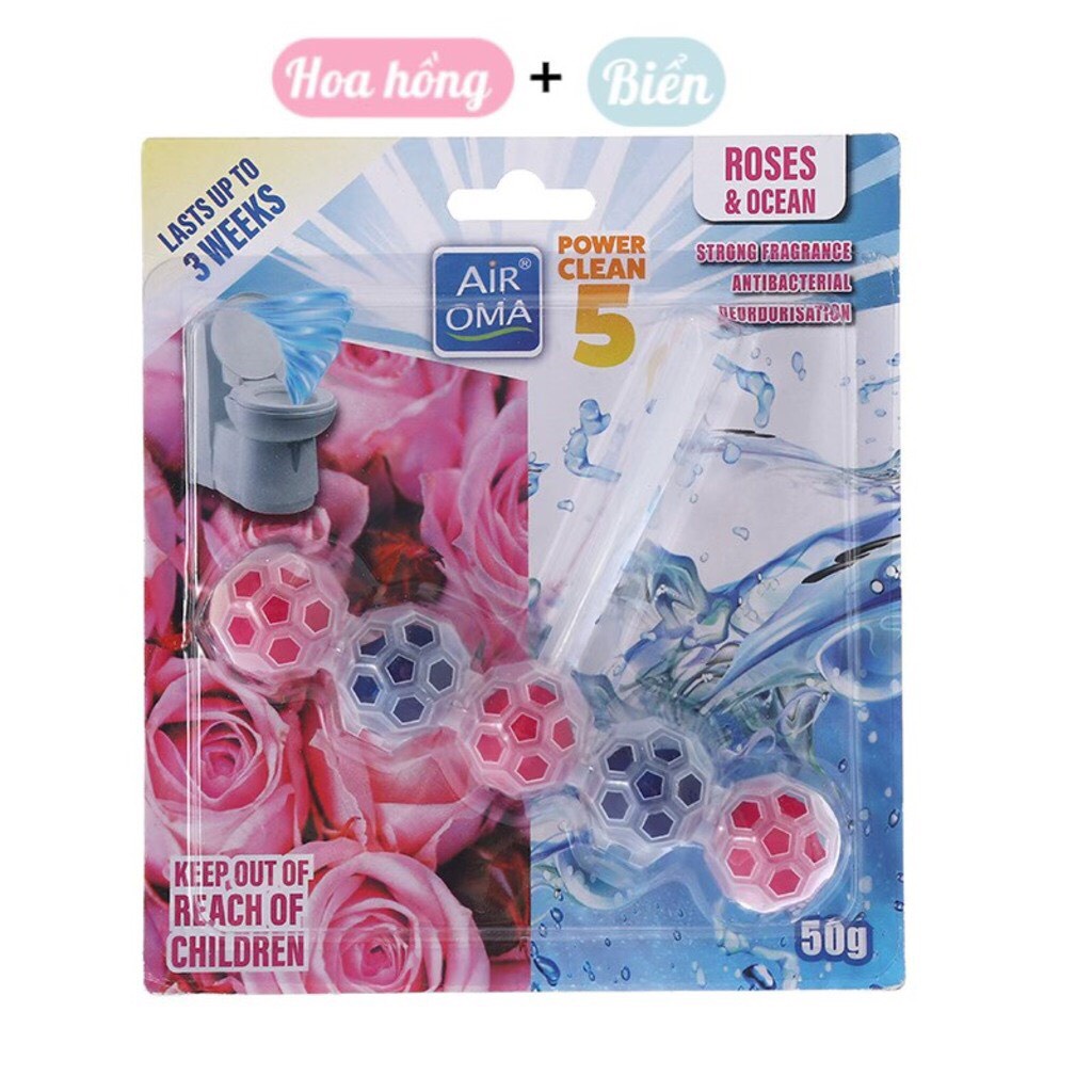 Viên treo bồn cầu VIM Power Clean 5 khử mùi nhà vệ sinh thơm bồn cầu 50g