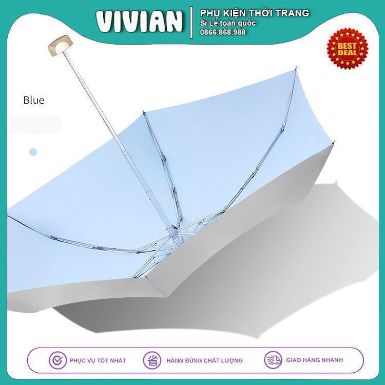 Ô Che Nắng SIÊU NHỎ GỌN 18cm Dù chống nắng, che mưa và nắng ô gấp vinyl sử dụng kép, công nghệ Titan