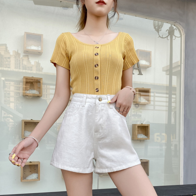 Quần Đùi Denim Lưng Cao Thời Trang Dành Cho Nữ | BigBuy360 - bigbuy360.vn