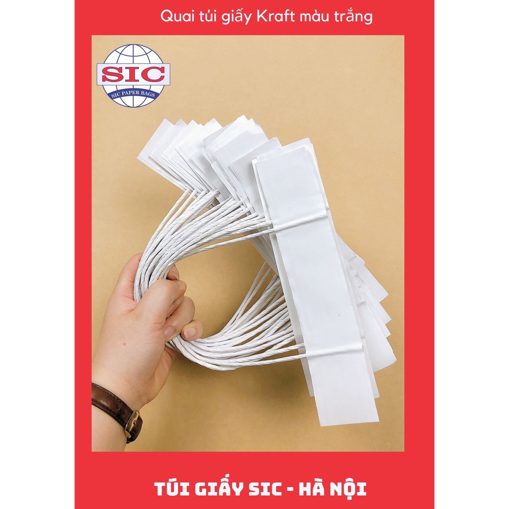 QUAI TÚI GIẤY KRAFT MÀU TRẮNG