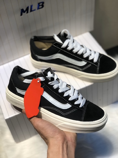 >ẢNH THẬT-HÀNG THẬT< Giày sneaker V v.ault Herringbone đen trắng dành cho nam và nữ. Hot old skool 2019-2020 h.àng  1.1