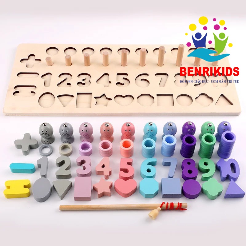 Đồ Chơi Cột Tính Câu Cá Benrikids Kết Hợp Số Đếm Và Hình Khối- Giáo Cụ Montessori Cho Trẻ Mầm Non