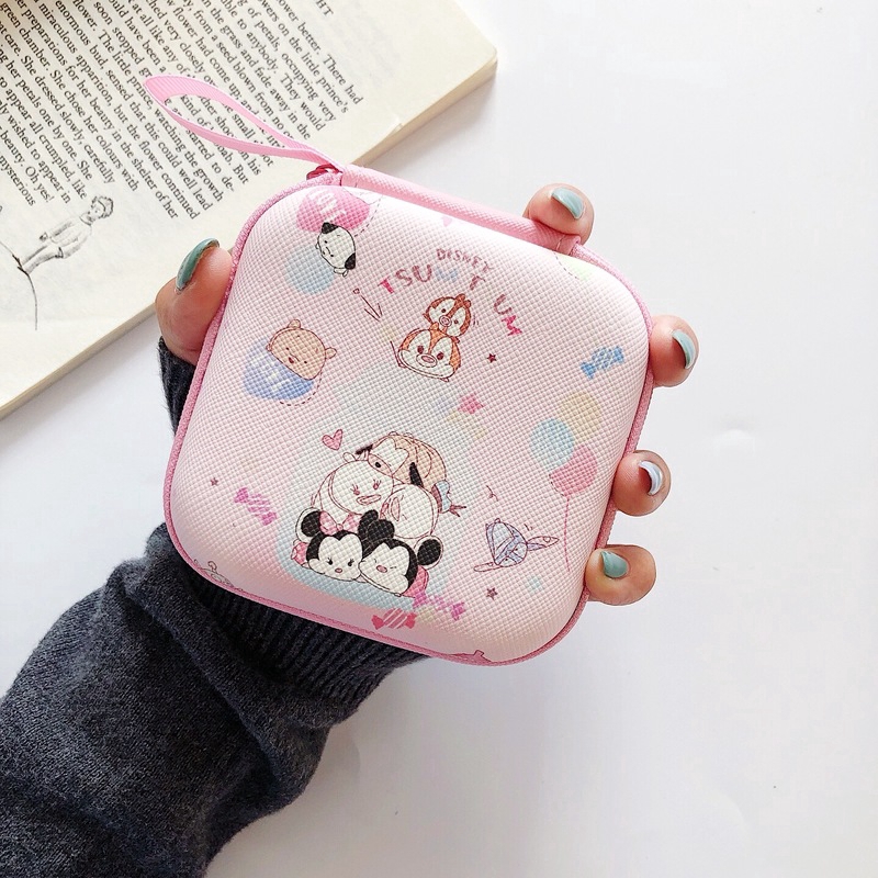 Hộp đựng sạc tai nghe cầm tay nhỏ hình hoạt hình dễ thương