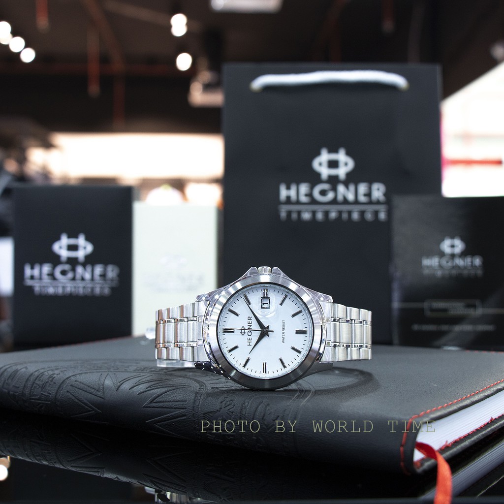 Đồng hồ nam dây thép Hegner HW-223MWBLUE , chính hãng full box , kính Sapphire chống xước , chống nước