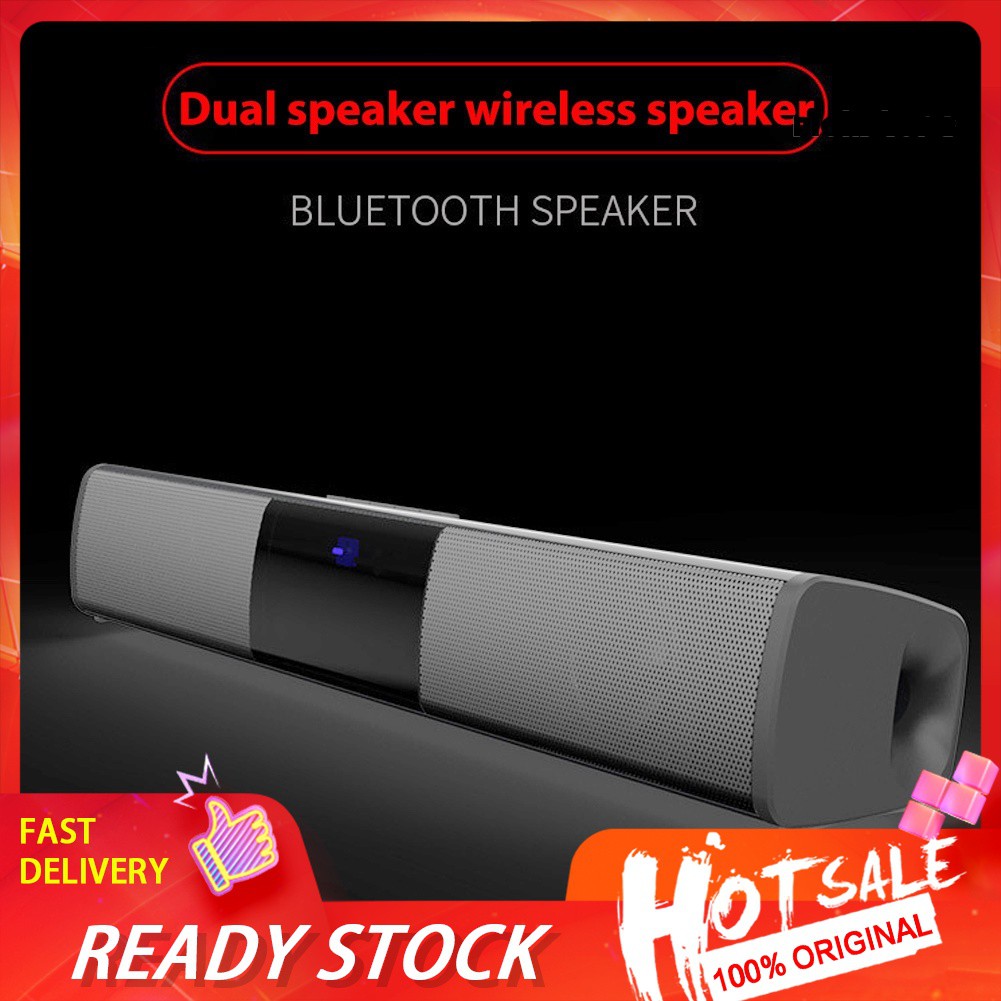 【Ready stock】 Home Theater Long Soundbar FM Radio Subwoofer Stereo Wireless Bluetooth Speaker