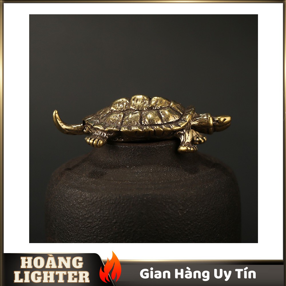 Tượng Đồng Phong Thủy Hình Rùa, Trang Trí Đem Lại May Mắn (Kích Thước: 5.5cm x 1.6cm)