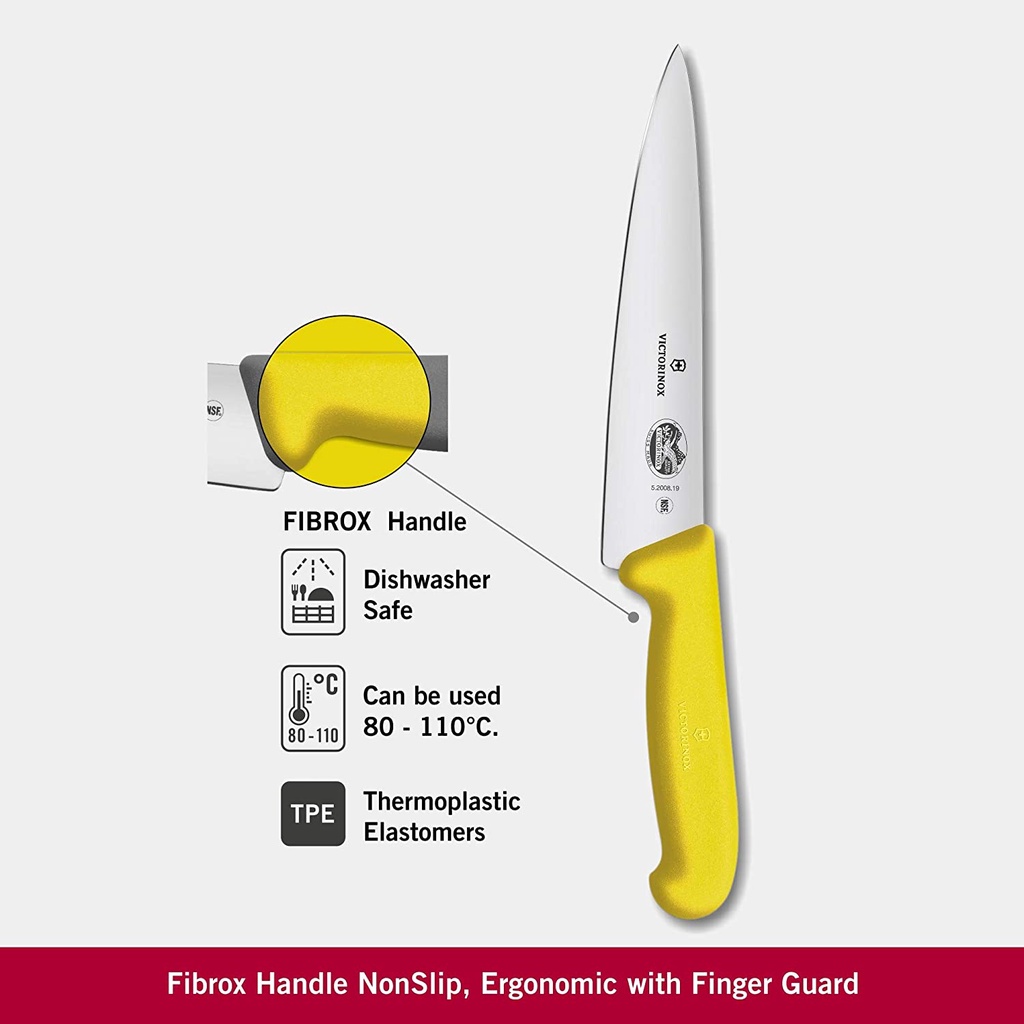 Dao thái thịt Victorinox Fibrox 19cm cán nhựa [Hàng Thụy Sỹ]