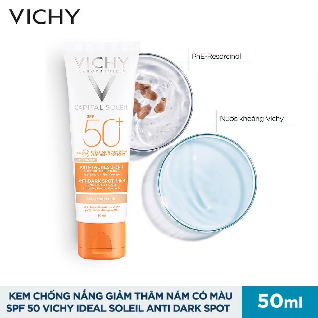 Mini 3m - Kem Chống Nắng Có Màu VICHY Ideal Soleil Anti-Dark Spots SPF 50 PA+++ -