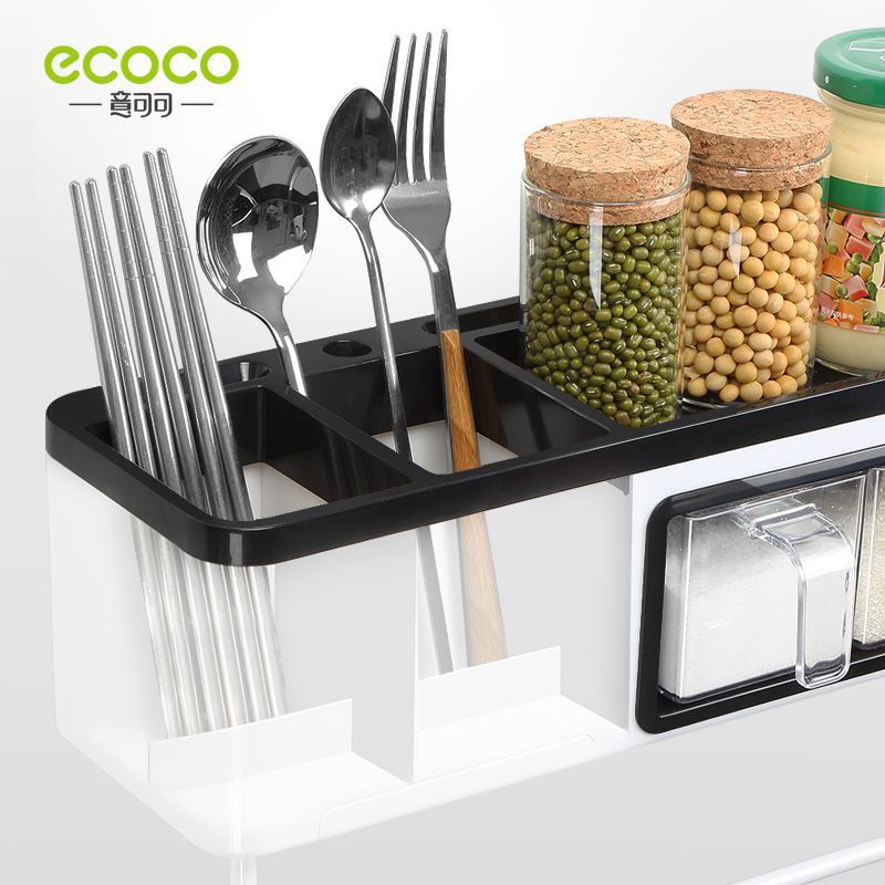Kệ gia vị đa năng 3 ngăn 4 ngăn Ecoco cắm dao thớt đũa thìa tiện lợi 1714, hàng cao cấp GDTH