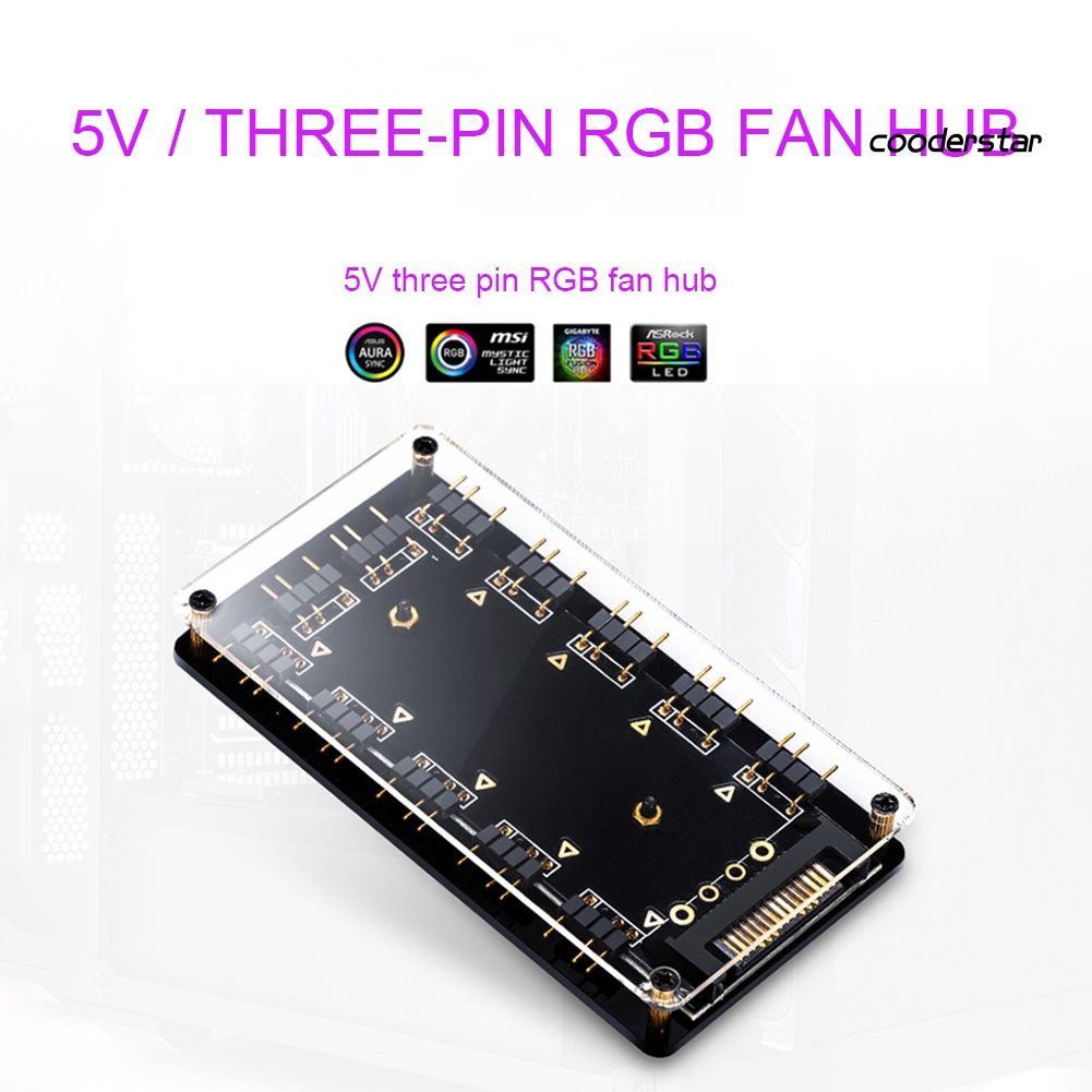 Quạt Tản Nhiệt Từ Tính Cood-Co 5v 3pin / 12v 4pin Rgb Kèm Dây Cáp Nối Dài