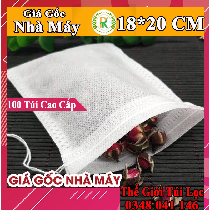 100 Túi Lọc Trà 18x20CM Bằng Vải Không Dệt Có Dây Buộc❤️FREESHIP❤️ Chất Liệu Cao Cấp