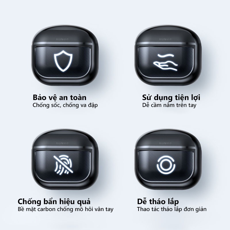 Ốp XUNDD dùng cho tai nghe AirPods Pro 2 / AirPods Pro / AirPods 3 / AirPods 1/2 Chống sốc, vân carbon