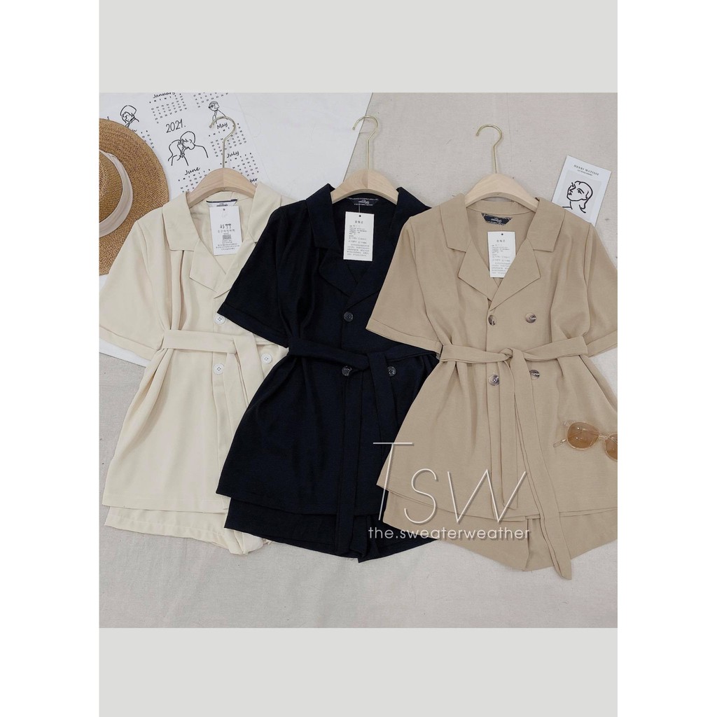 Set áo blazer kèm quần short thắt eo (Ảnh thật) | BigBuy360 - bigbuy360.vn