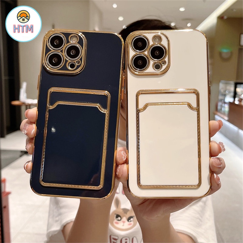 Ốp Điện Thoại Mềm Chống Sốc Có Ngăn Đựng Thẻ Cho iPhone 13 12 Pro Max 11 Pro XS Max X XR 7 8 Plus