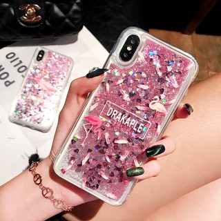 Ốp lưng kim tuyến nước màu sắc thời trang cho SamsungJ4 J6 J8 A6 A8 Plus2018 C9 J2 Pro 2018