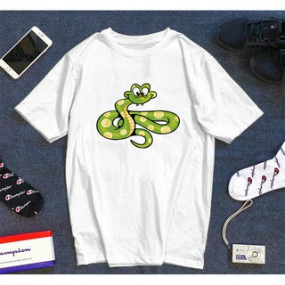 Áo thun cotton unisex - 12 con giáp - tuổi tỵ - rắn xanh kute