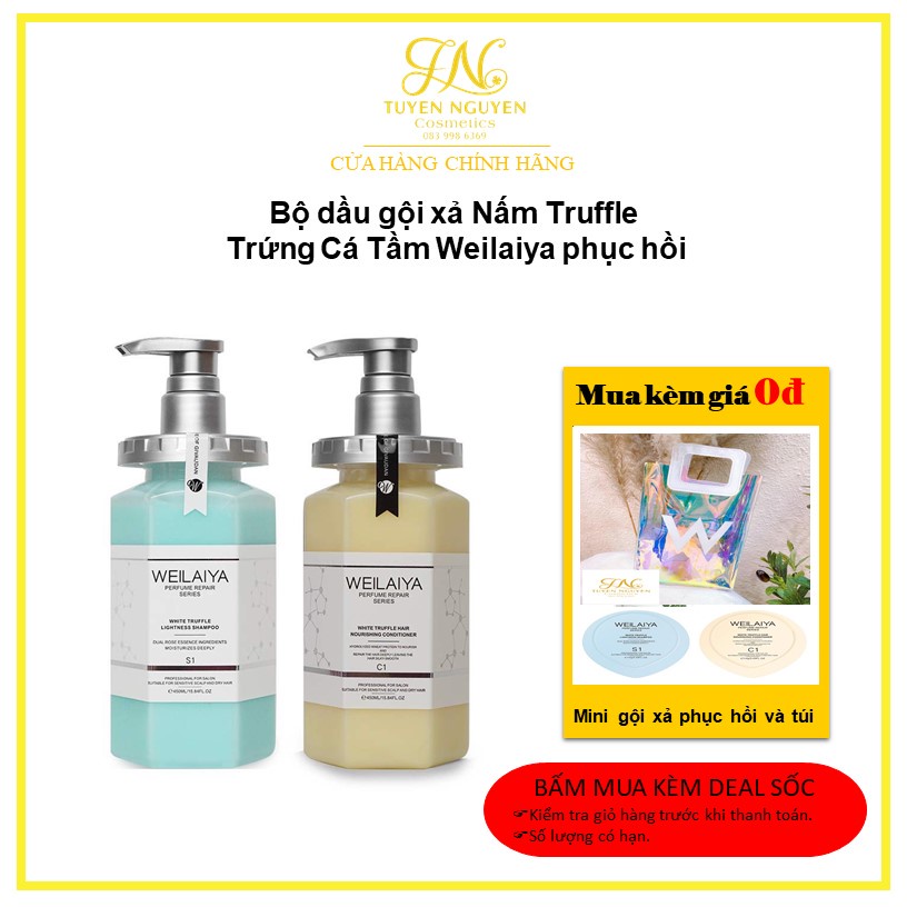 Bộ dầu gội xả Nấm Truffle Trứng Cá Tầm Weilaiya phục hồi hư tổn